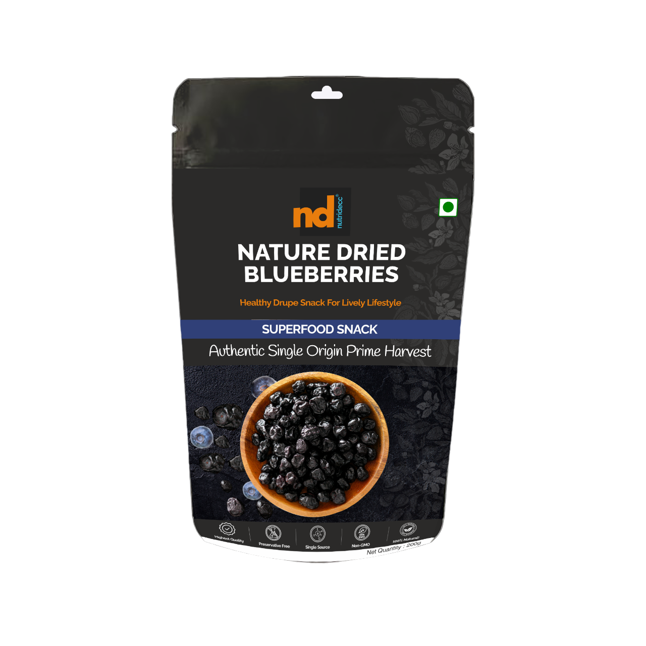 Nutridecc | Berrylicious Delights: Elevate Your Snacking Experience with Premium Natural Dried Blueberries for a Healthier, Happier You