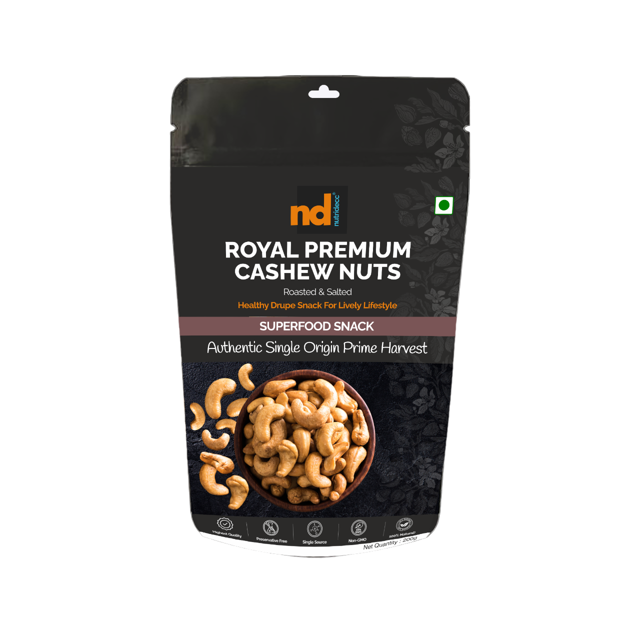 Nutridecc | Royal Premium Cashew Nuts: Indulge in Exquisite Taste and Nutritional Bliss